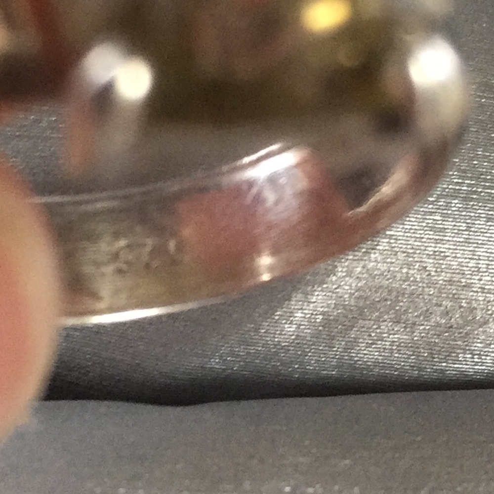 Beatiful Large Stone Ring 925 Sterling Silver Band - image 4